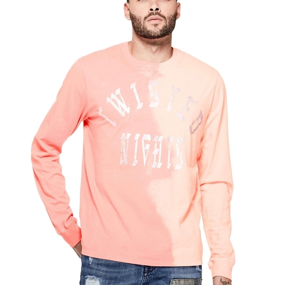 GUESS Men's Twisted Nights Graphic Longline Tee
